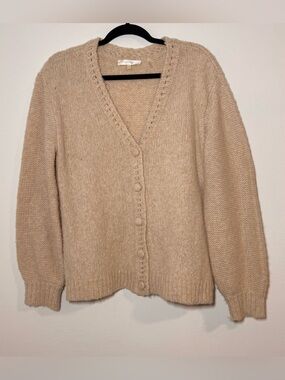 Love Shack Fancy Boxy Cardigan Beige size small S